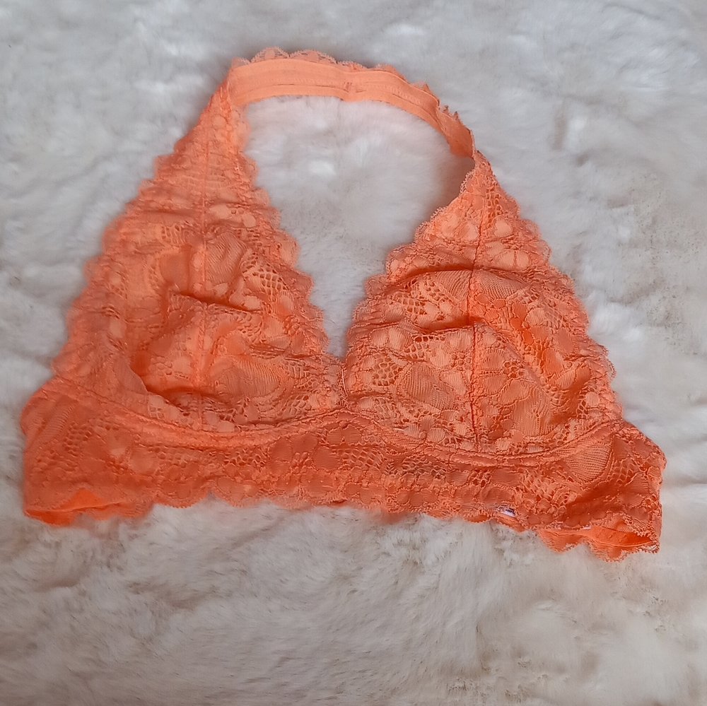 Free people peach halter neck crop top size s size 8 - Picture 1 of 5